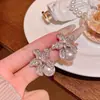 Pendientes de Plata de Ley S925 con un Diseño Floral Fresco Estilo Bosque para Mujer, Estilo Vacacional, Lujo Ligero, Nicho, Pendientes de Perla de Gama Alta