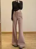 Pantalones deportivos acampanados estilo americano Chanlan para mujer, otoño e invierno, forrados de polar, de cintura alta, adelgazantes, ajustados, aptos para petite, pantalones de chándal ligeramente acampanados