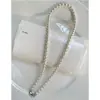 Febre Mesmo Estilo Perfeito Redondo e Luz Forte Colar de Pérolas Shijia ins Fashion Blogger Sentido Avançado Fivela de Lingote Colar Extensor