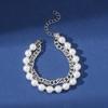 Pulsera de perlas de estilo dulce y fresco, personalidad femenina, con cuentas, de doble capa, temperamento, nueva, ajustable, joyería de mano para novias