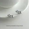 Pendientes de Plata de Ley 925 con Aguja Estilo Minimalista Moderno Perla Shijia Forma de Arco Sonriente Moda Elegante Versátiles Pendientes para el Trabajo para Mujer