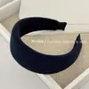 Diadema de Lana de Estilo Coreano de Cabeza Ancha, Elegante y Elegante, Pasador Versátil para Salir, Diadema de Esponja de Color Puro de Gama Alta para Mujeres