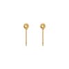 ED083 Pendientes de Bolas de Láser con Facetas Brillantes Redondas para Niña Pequeña 4mm5mm Pendientes Acero Titanio Chapado en Oro 18K