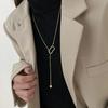 Cadena de Suéter Largo Otoño e Invierno con un Toque de Alta Gama, Versátil Estilo Ins Lujo Ligero Nicho Colgante de Collar de Doble Capa