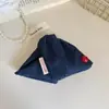 Presilha Triangular Azul Marinho com Bolinhas Dongdaemun da Coreia do Sul, Grampo Feminino na Parte de Trás da Cabeça, Presilha Jacaré, Grampo de Cabelo com Grande Volume