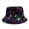 Sombrero de Pescador Doble Cara Transfronterizo, Sombrero de Cubeta de Ala Corta Personalizado para Festival de Calabazas, Sombrero de Sol Personalizado de Halloween, Sombrero Casual con Protección Solar