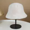 Novo Chapéu Bucket de Pelúcia Acolchoado Outono e Inverno Chapéu Bacia Estilo Coreano Chapéu de Aba Larga Quente Pelo Sintético de Visão