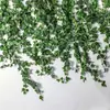 Simulación de una sola hoja de batata hiedra trepadora tubo techo enroscado ratán planta de boda decoración de pared Enredadera