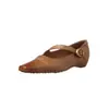 Zapatos Mary Jane de Piel de Cordero Lavada Francesa con Tacón Oculto 2026 Otoño Tacón Bajo Punta Cuadrada Piel Genuina Correa Diagonal Correa Única para Mujer