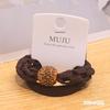Estilo de lujo ligero estilo coreano accesorios para el cabello alta elasticidad 2 tarjetas cuerda para la cabeza elegante bola de diamante cuerda para el cabello tejida anillo para el cabello sin costuras