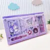 Conjunto de Caderno Família Cartoon Kuromi Melody Bloco de Notas Quebra-Cabeça Utensílios de Mesa Combinação Papelaria Caixa de Presente Prêmio