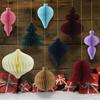 Adornos colgantes navideños transfronterizos de papel hechos a mano con forma de bola de panal de abeja americana para centros comerciales, hoteles y fiestas.