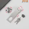 Cerradura de pestillo antirrobo de acero inoxidable, Cerradura de seguridad tradicional engrosada con llave, Placa de cierre con pestillo, Cerradura de caja plegable