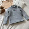 [En Stock] Camiseta Térmica de Invierno para Niña Estilo Nuevo Acolchada de Algodón Cuello Medio Camiseta Interior de Manga Larga para Niños