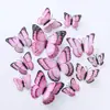 Borboleta Dupla com Ímã para Geladeira pvc Borboleta Simulação Pacote com 12 Presente Acessórios Decorativos para Cabelo H-003 Camada Dupla