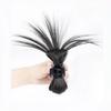 Peluca de cola de caballo con cola de caballo, de cristal, estilo sirena, con clip para plumero de pollo, para mujer, muy popular en línea, con bolsa de pelo natural y esponjoso.