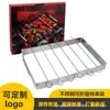 Estante Portátil Plegable para Brochetas de Acero Inoxidable para Exteriores, Barbacoa Casera, Horno de Exterior, Parrilla Ligera Simple para Barbacoa