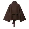 Otoño e Invierno 2025 Nuevo Moda Callejera Casual Europea y Americana Chaqueta de Lana con Cinturón W03 6866