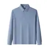 Camisa tipo polo de manga larga hecha de algodón de fibra larga antibacteriano 7A, 40S260G, se puede imprimir con logo o bordar, ropa de trabajo unisex