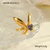 Anillo Irregular de Acero Inoxidable Chapado en Oro con Circonita Incrustada, Diseño Europeo y Americano Transfronterizo, Joyería Ins de Nicho para Mano al por Mayor