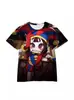 Impresión Digital 3D Mágico Circo Digital Fabricante Camiseta de Dibujos Animados Transpirable Personalizada Manga Corta Verano