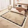 Tapete de Cabeceira Italiano, Luxo Acessível e Plush Retrô de Alta Qualidade, Tapete de Chão Macio Imitando Caxemira para Quarto Principal, Fácil de Cuidar