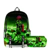 Temporada de Regreso a Clases Mochila Personas de Palo de Madera y Bestia Marina Tungtungtung Mochila Estuche para Lápices de Doble Capa Juego de Dos Piezas