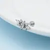 Aretes Perforados de Acero de Titanio Verticales para Agujeros de Oreja Aretes de Hélice de Acero Inoxidable con Circonita Joyería para Piercings Aretes de Flor para Labio con Rosca Externa