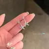 Coração do Oceano ~ Brincos de Franja Estrela-do-Mar com Zircônia Azul Feminino Nicho Design Único Brincos de Sentido Avançado Joias de Orelha
