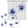 Suministro Directo de Fábrica Amazon Mariposa Flor Grande Estampado Floral Pequeño Cortina de Ducha de Baño Juego de Cuatro Piezas para Inodoro Juego de Tres Piezas de Alfombrillas para Piso
