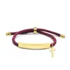 Pulsera Personalizada Publicidad Transfronteriza Logo Personalizado Multicolor Cruz Regalo Navideño Pulsera Trenzada Grabada de Acero de Titanio