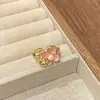 Anillo de Apertura de Flor Color Dopamina Anillo de Dedo Vacaciones en la Costa Fresco Dulce Moda Pulsera Versátil para Mujer