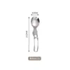 Amazon Cuchillo Plegable, Tenedor y Cuchara de Acero Inoxidable 304 Cuchara para Ensalada Palillos Desmontables Set de Cubiertos Portátil para Exteriores