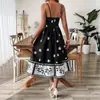 Moda Femenina Estilo Europeo y Americano 2026 Vestido Midi Estampado de Tirantes Sueltos Ropa de Verano para Mujer