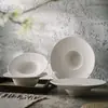 Plato Estilo Sencillo Cerámica Mate Serie Blanco y Negro Tazón de Sombrero de Paja Tazón Salah