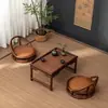 Janela de Canto Simples Mesa Pequena Tatami Bambu Mesa de Chá Japonesa Pequena Mesa de Chá Mesa de Chão Zen Mesa Baixa Conjunto de Mesa e Cadeiras Retrô