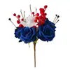 Novo Produto da Amazon Decoração de Recortes para o Dia da Independência Americana Decoração de Casa para o Dia Nacional Americano Recortes de Frutos Vermelhos Rose