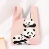 Bolsa Tote de Celebridade da Internet 2024 Feminina Série Panda Bolsa de Mão Combinando Moda Estudantil Versão Coreana Nova Bolsa de Tricô