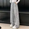 Pantalones de Niña Otoño 2026 Nueva Moda Holgados Deportivos de Chándal para Niñas Mayores, Pantalones Anchos Infantiles de Otoño