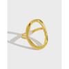 Anillo Ovalado de Plata JA280 Coreano-Coreano Anillo de Plata de Ley S925 Hueco Geométrico Irregular Simple INS para Mujer