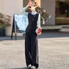 Conjunto de colete de trabalho sob medida, estiloso e elegante para mulheres, apresentando uma nova coleção de outono com camisas de manga longa e calças pantalona que afinam, um conjunto de três peças