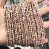 Cuentas de piedra natural de 4 mm en forma de corazón de melocotón, venta al por mayor, con detalles en oro verde moteado, joyería artesanal, productos semiacabados con cuentas.