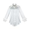 Pijama camisa estilo novio sexy Feiyun para mujer, seda de hielo de deseo puro, ropa de casa, camisa blanca, tentación, camisón caluroso 531