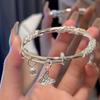 Pulseira de Brocado com Flores Feminina Borboleta Pulseira de Estudante Presente para Mãe Dia dos Namorados