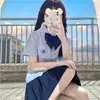 Nova Camisa de Uniforme JK de Verão Estilo Universitário Japonês Camisa Plissada Bordada para Meninas