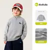 100% AlgodãoSuéter Infantil Família Dudu Outono Inverno Estilo Academia Malha Infantil Roupas de Bebê Menina Novo