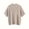 Suéter de Cachemir para Mujer de Manga Corta Otoño e Invierno Nuevo Cuello Alto Medio Manga Corta Color Sólido Jersey Tejido Lana Tejido Suéter Básico