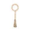 Colgante de cuentas de madera con borlas de cuerda de cáñamo de color tronco, accesorios de joyería DIY, cadena de borlas de cuentas de madera, colgante de decoración del hogar al por mayor