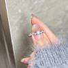 Jadeíta Azul Agua Natural Bombilla Luz de Estrella Galaxia Plata Esterlina S925 Anillo Femenino Lujo Accesible Suave Anillo Abierto