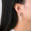 Una generación de personalidad para el cabello modelo de corte de acero titanio no se decolora colgante símbolo de dios Hator hebilla de oreja estrecha aretes de acero inoxidable